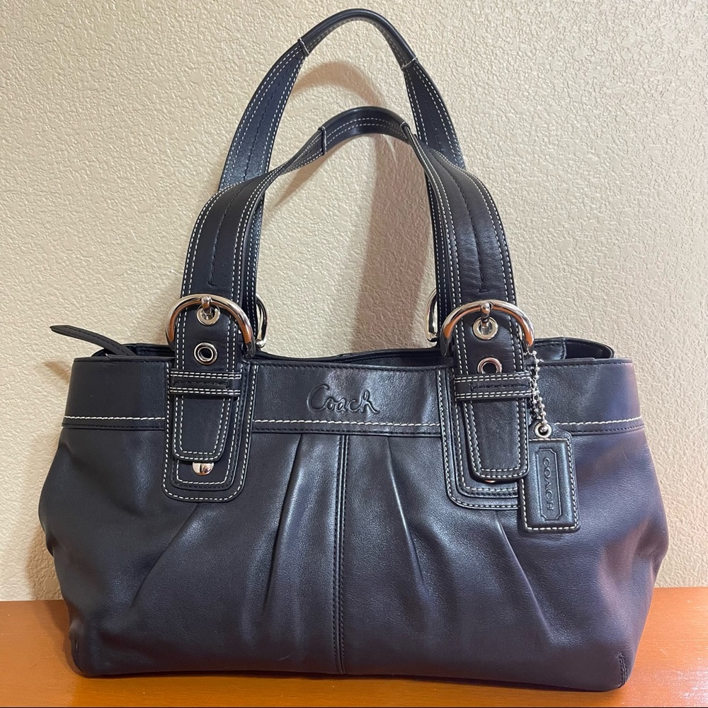 Coach black Soho Pleated shoulder bag / satchel. Excellent used condition F13732